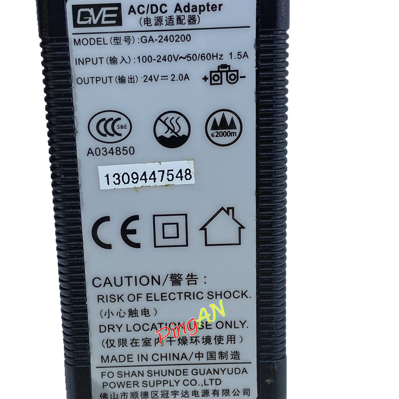 *Brand NEW* GVE 24V 2A GVE GA-240200 AC DC ADAPTER POWER SUPPLY